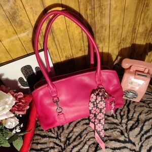 Pink Craft And Borrow Purse With A Katespade Scarf And Betsy Johnson Keychain